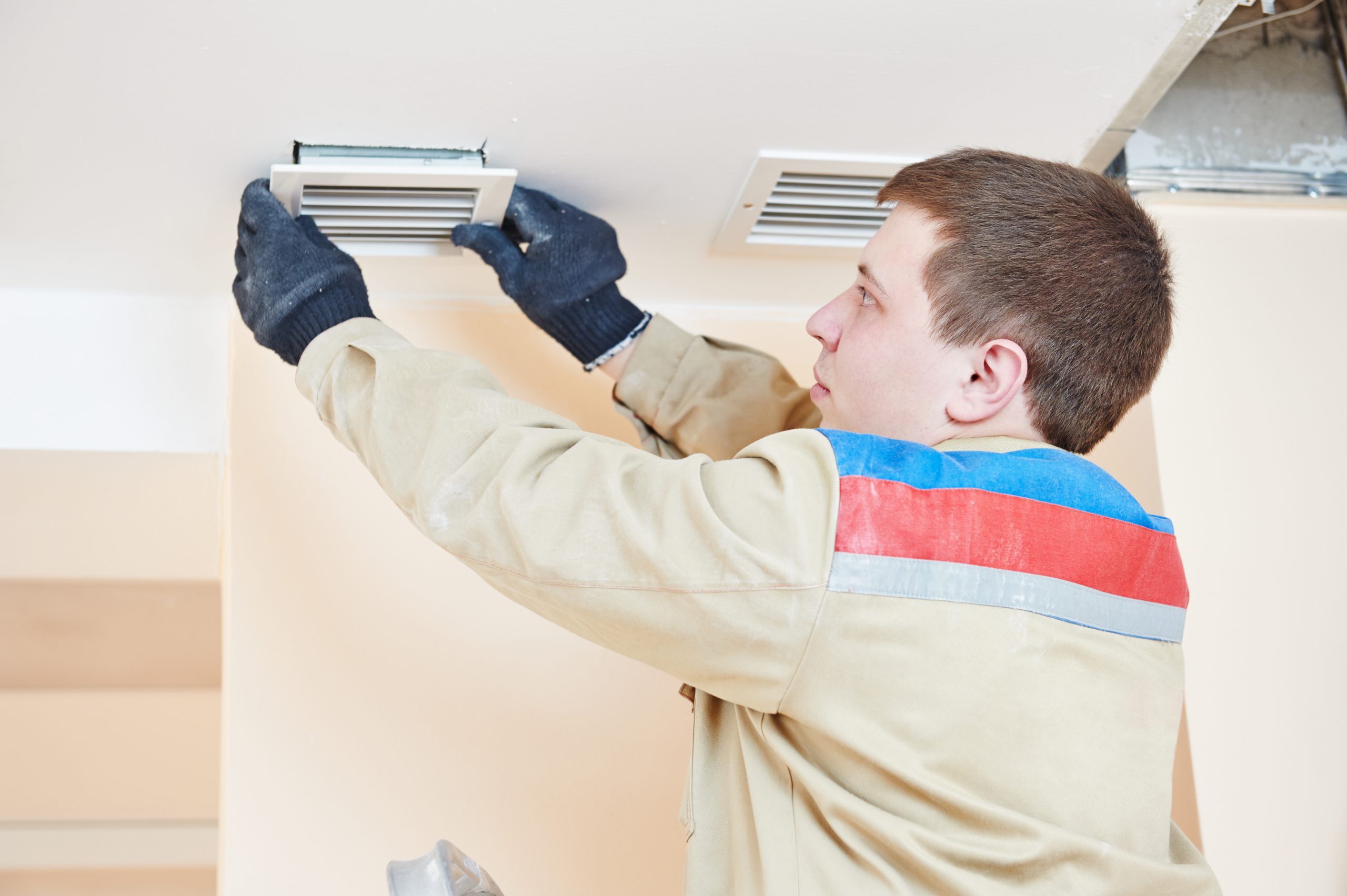 What are the steps involved in cleaning a ventilation system?